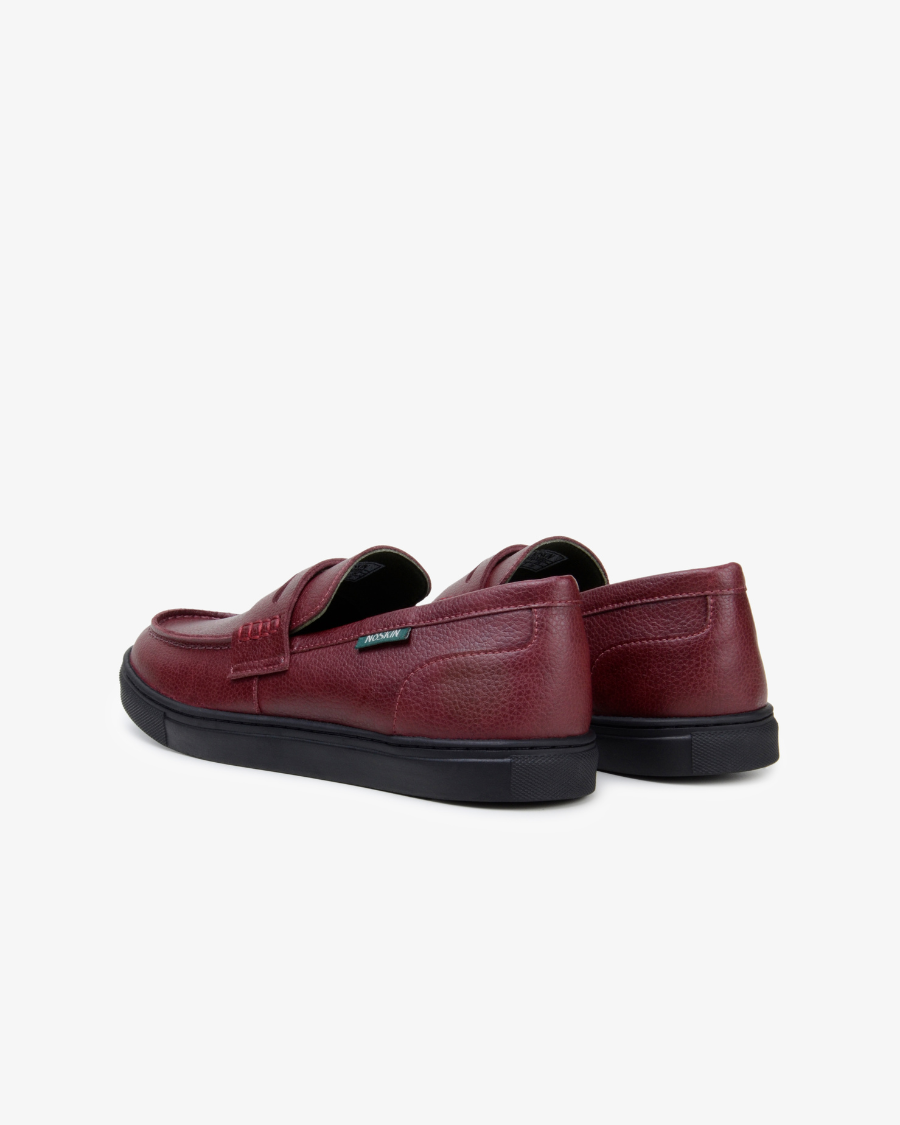 The Noskin Cash Vegan Penny Loafer - Burgundy