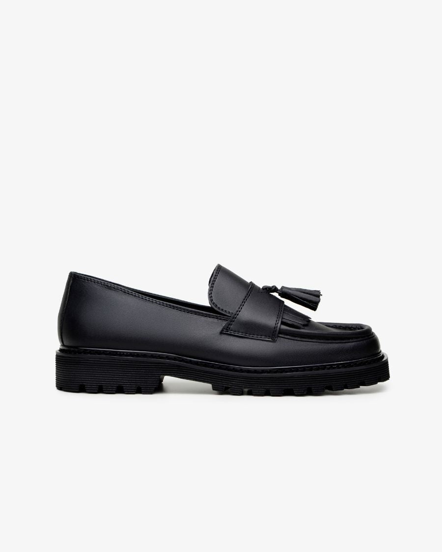 The Noskin Vegan Melbourne Mater Tassle Loafer Black