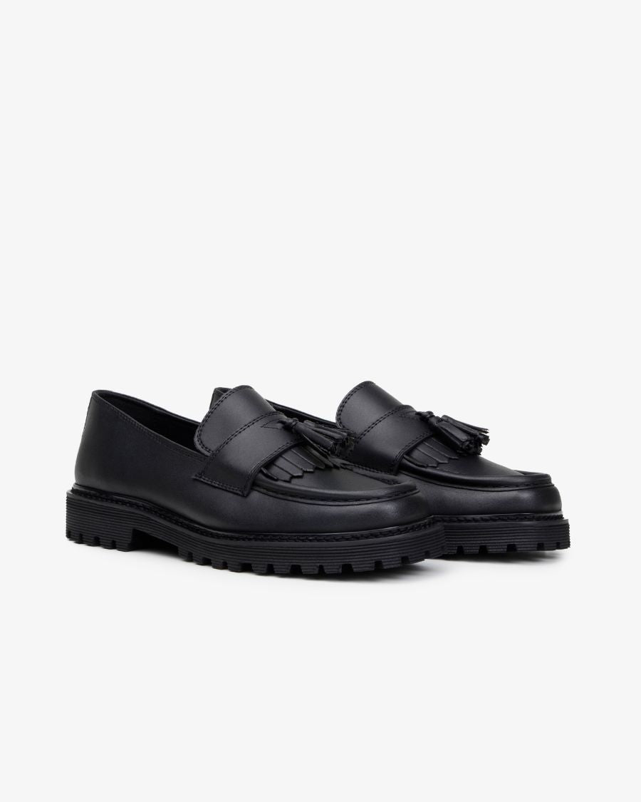 The Noskin Vegan Melbourne Mater Tassle Loafer Black