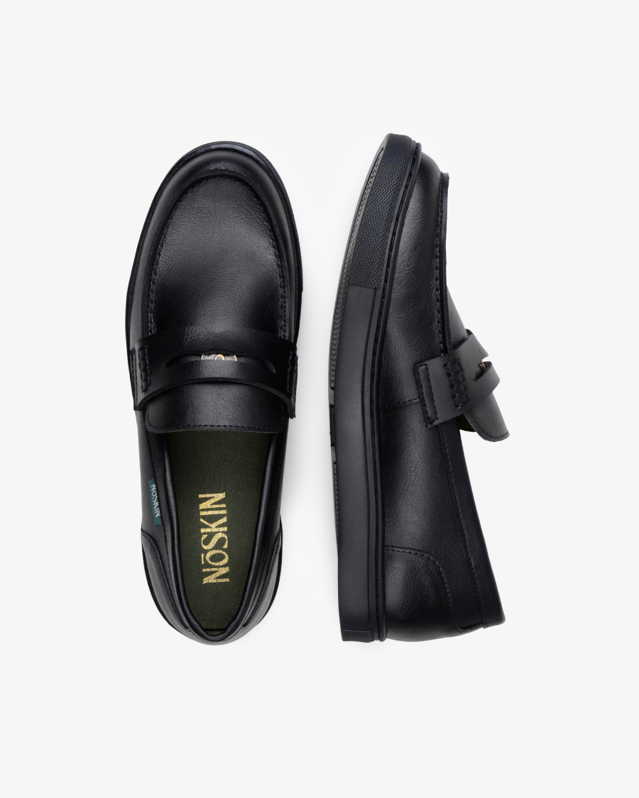 The Noskin Cash Vegan Penny Loafer - Black