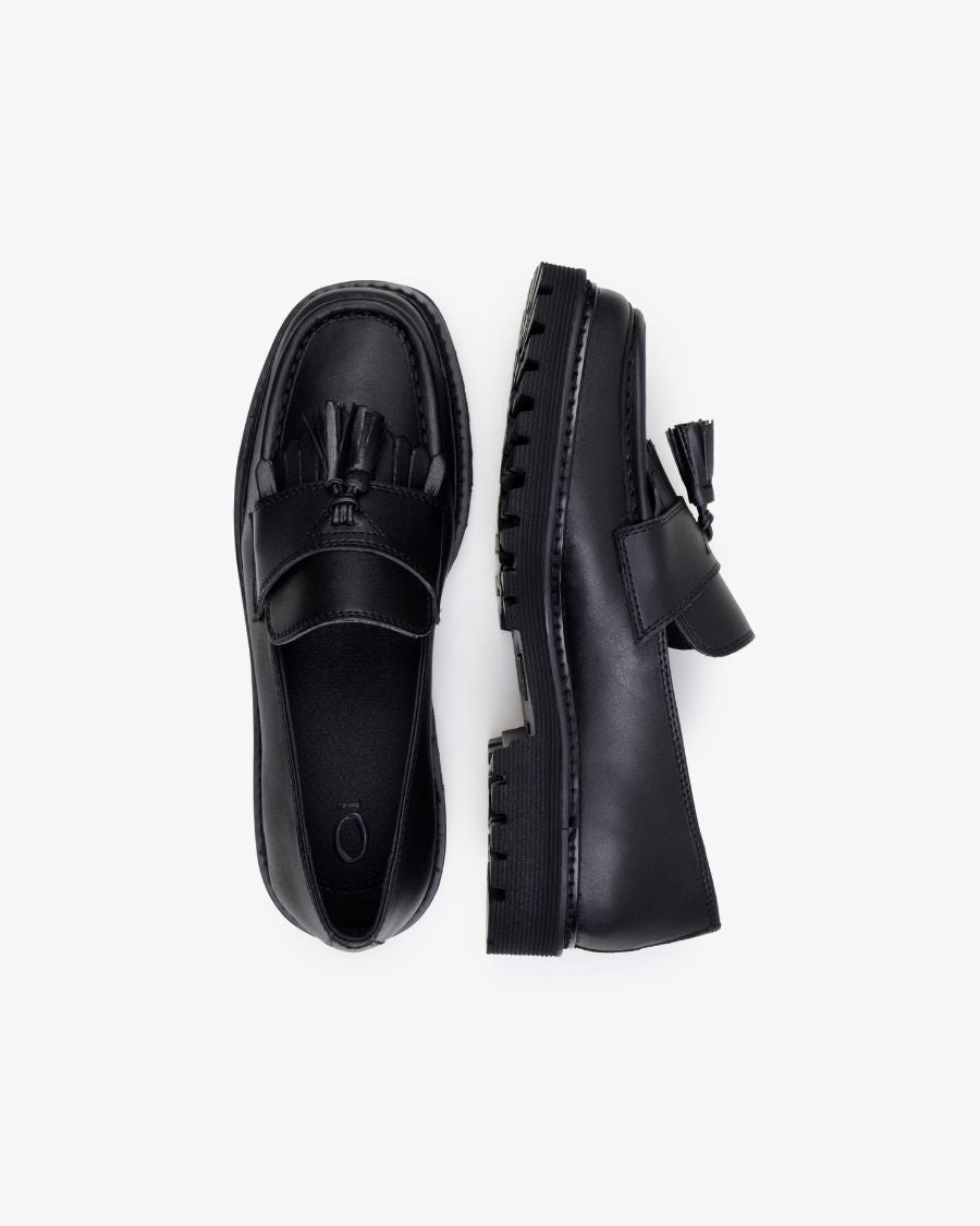 The Noskin Vegan Melbourne Mater Tassle Loafer Black