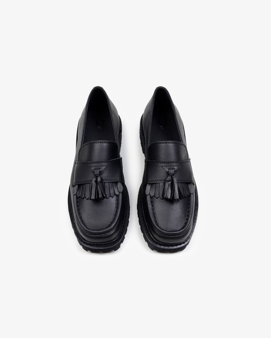 The Noskin Vegan Melbourne Mater Tassle Loafer Black