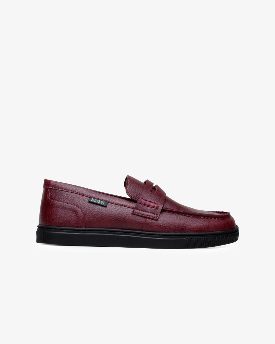 The Noskin Cash Vegan Penny Loafer - Burgundy