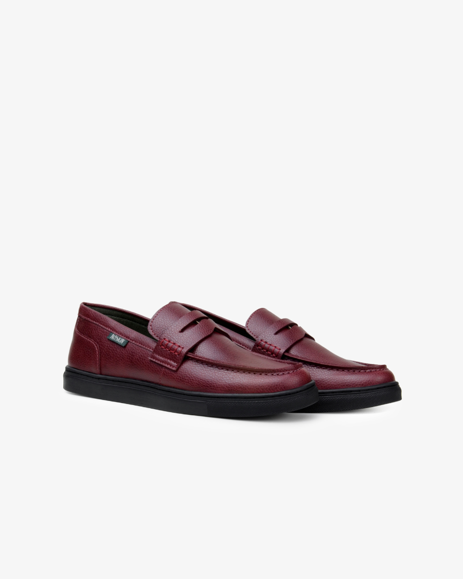 The Noskin Cash Vegan Penny Loafer - Burgundy