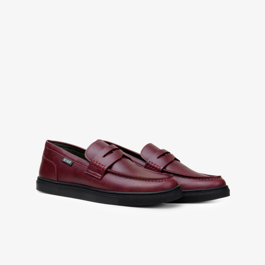 The Noskin Cash Vegan Penny Loafer - Burgundy