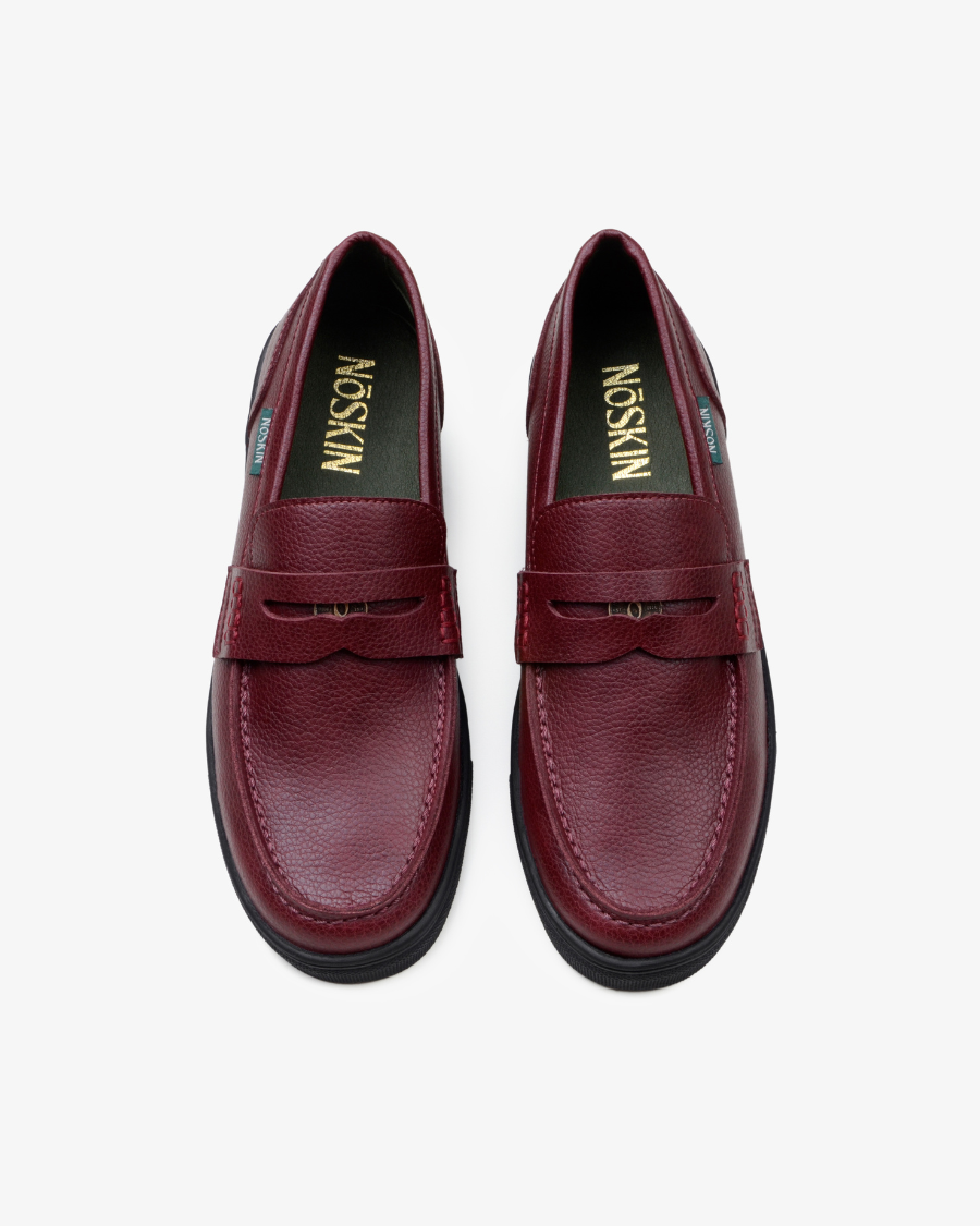 The Noskin Cash Vegan Penny Loafer - Burgundy